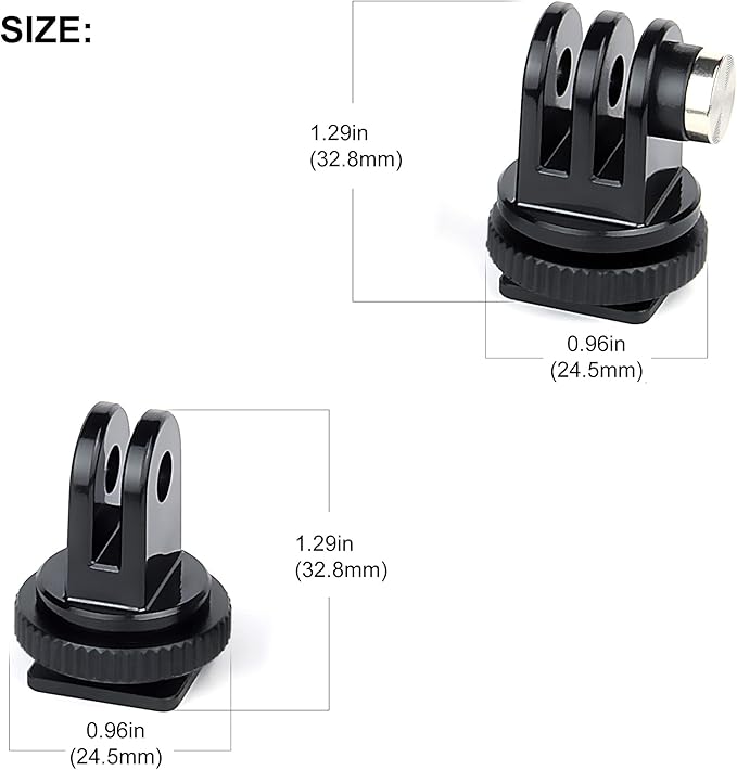 GEPULY 4 Pack Cold Shoe Mount Adapters,1/4" Thread Hole Cold Shoe Bracket,for GoPro Hero 13 12 11 10 9 8 7 6 5 4, Action Cameras DSLR Camera Cage Microphone LED Light Selfie Stick Monopod