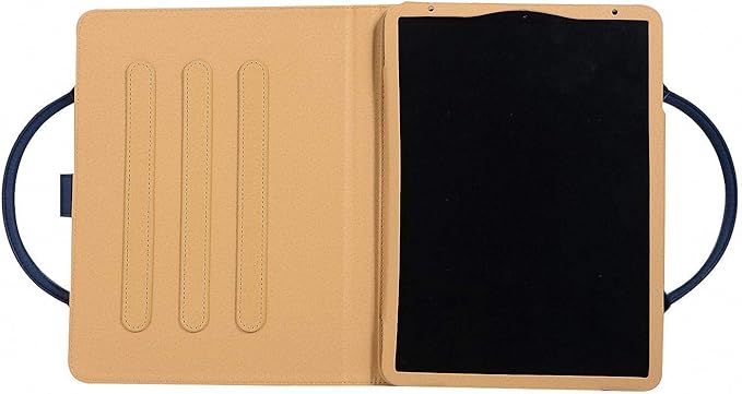 Handbag Case for iPad A16 11" 11th/10th Generation (2025/2022), Techcircle Cute Bowknot Pocket [Magnetic Closure] Wallet Folio Stand Double Handle PU Leather Carrying Case, Auto Sleep/Wake, Blue