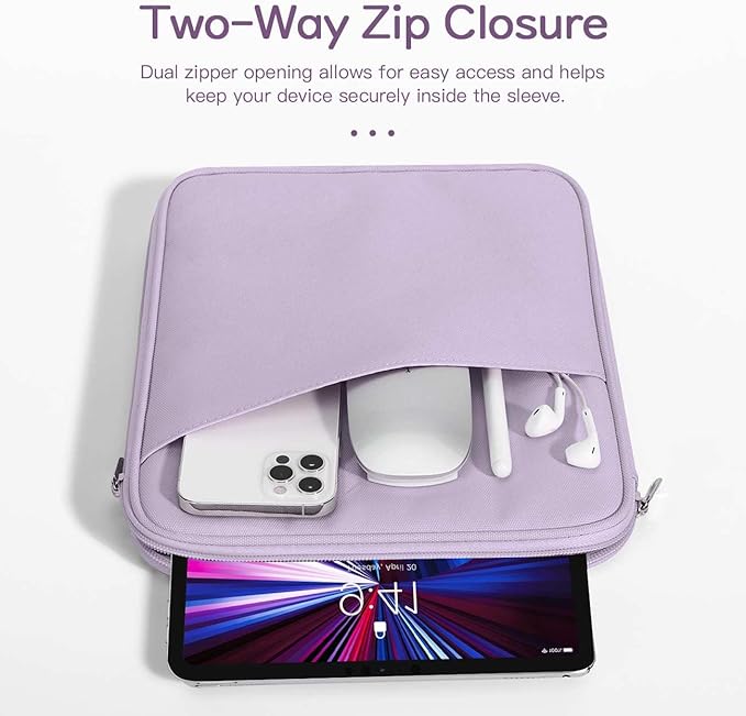 Dadanism 13 Inch Tablet Sleeve Bag Carrying Case for iPad Pro 13" M5/M4 2025/2024, iPad Air 13" M4/M3 2026/2025, iPad Pro 12.9",Galaxy Tab S10+/S9 FE+/S9+ 12.4",Remarkable Paper Pro 11.8", Gray Purple