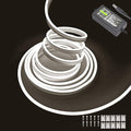 White Neon LED Strip Lights, 16.4ft 12V Waterproof Flexible Light for Indoor/Outdoor Decoration (Includes Power Adapter)