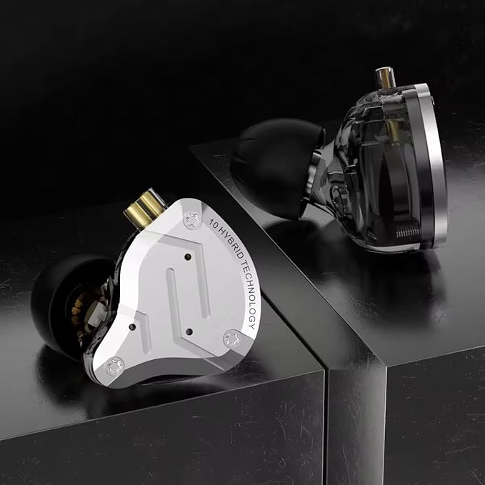 KZ ZS10 PRO in Ear Monitor Headphones, 4BA+1DD 5 Hybrid Driver Gaming Earbuds Wired Earphones, HiFi Clarity Sound Immersive Bass IEMs for Gaming Musicians Singers Audiophile (Black with Microphone)