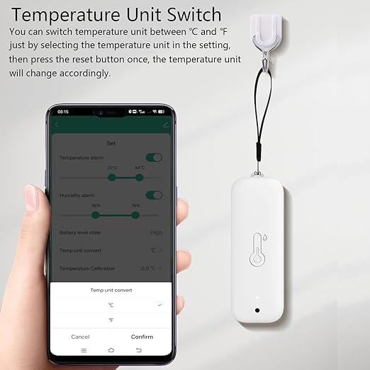 WiFi Hygrometer Thermometer Sensor: Wireless Smart Temperature Humidity Monitor with App Notification Alert, Data Storage Export, Calibration Function, Compatible with Alexa (White-2PCS)