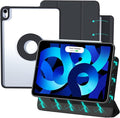 ZENLU iPad Air 10.9/11 inch Case with Removable Magnetic Folio Cover, Premium PU Leather, Multiple Angles Stand, Pencil Slot Charging Support, Full Protective Case for iPad Air 7 6 5 4 Gen (Black)