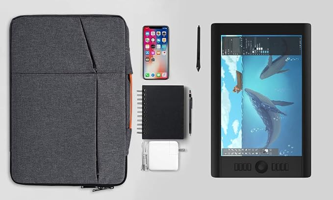 Waterproof Drawing Tablet Sleeve Case Compatible with Huion KAMVAS Pro 16, Wacom Cintiq 16/ Cintiq Pro 17, Space Grey