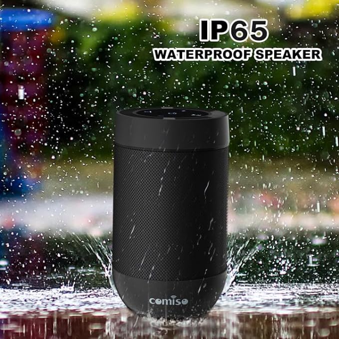 comiso Bluetooth Speaker, Portable Bluetooth Speakers with Wireless Stereo Pairing, Built in Mic, 360° HD Sound,IP65 Waterproof Speaker,Support TF Card, for Home/Party/Outdoor/Beach,Gift For Men/Women