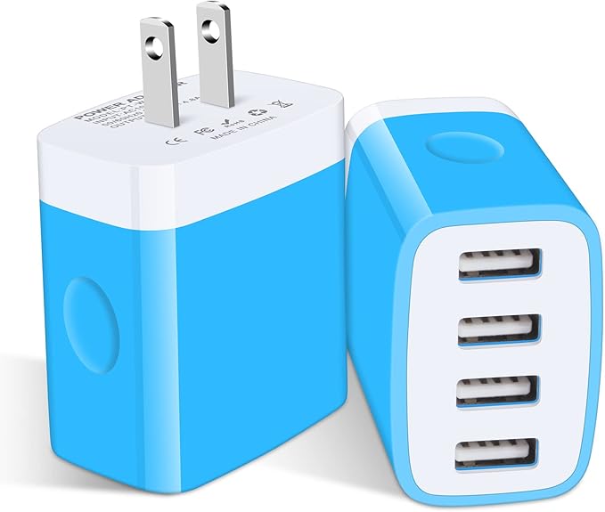 USB Wall Charger, Multi Plug Outlet, 2-Pack Charger Block Fast Charging Block Cube Box Travel Android Phone Charger Station for iPhone 15 14 13 12 11 Pro Max XR XS X 8 7,Samsung Galaxy S23,Pixel 8 Pro