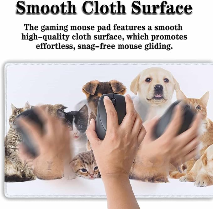 Computer Desk Pad Dog Desktop?Mat, Gaming Mousepads Keyboard Pad, Cool Mouse Pads Waterproof Non-Slip Rubber Base, 35.4" X 15.7" for Work/Game/Office/Home Cute Animal Pet Collection Photos