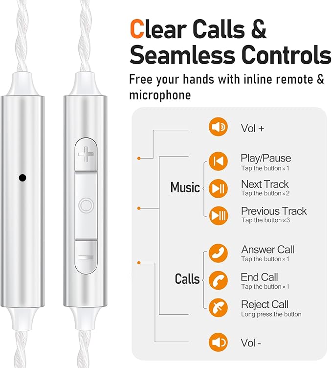 Vibes 202MC USB-C Wired Earbuds - USBC HiFi in Ear Headphones for iPhone 17/16/15 - Noise Isolating Ear Buds w/ Mic - Clear Sound, Deep Bass & Comfort-Fit Earphones - Silver Plated Cord, Carrying Case
