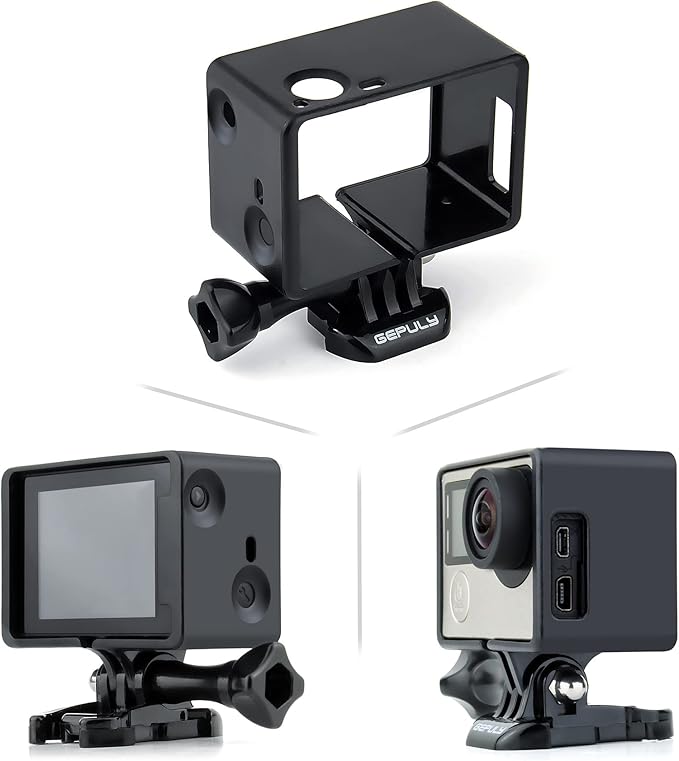 GEPULY BacPac Frame Mount Housing Case for GoPro Hero4, Hero3+, Hero 3 with LCD BacPac and Battery Extension Accessories