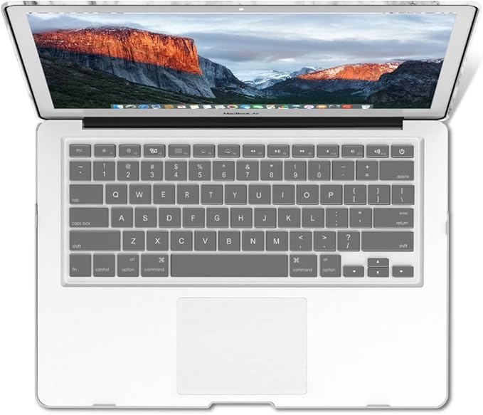 IBENZER Compatible with Old Version MacBook Air 13 Inch Case (2010-2017 Release). Models: A1466 / A1369, Plastic Hard Shell Case with Keyboard Cover for Mac Air 13, White Marble, A1301WHMB+1A