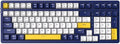 Qisan Wireless/Wired Mechanical Gaming Keyboard, Triple Mode 2.4G/USB-C/BT (98%)Wireless Mechanical Keyboard with US Layout | Red Switch Rechargeable RGB Backlit Keyboards for Gaming,White & Dark Blue
