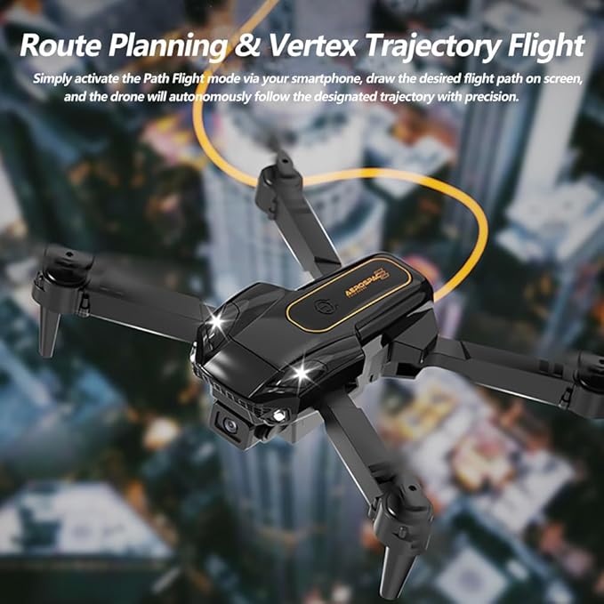 QIDUHUQI Drone with 1080P Camera, Christmas Mini Foldable Drone for Adults and Beginners, Headless Mode, Altitude Hold, One Key Start/Landing, 360° Flips, Speed Adjustment (Champagne Gold)