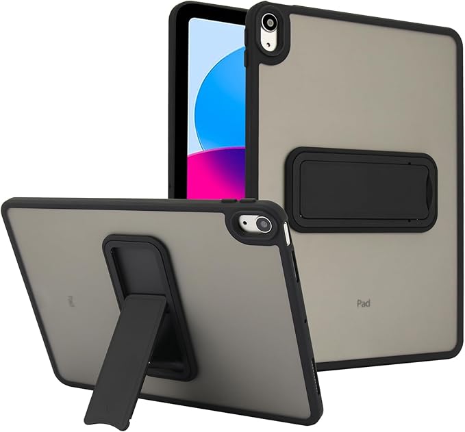 Shockproof Case for iPad (A16) 11th/10th Generation 10.9 inch 2025/2022, Kickstand Slim Fit Rugged Bumper Lightweight Anti-Scratch Bumper Case Cover for iPad 11th/10th Gen, Black