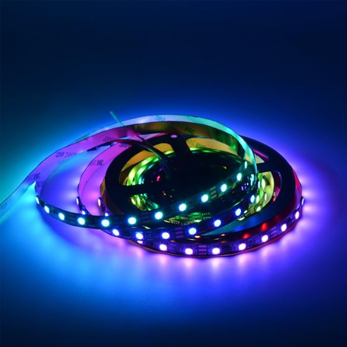 WS2811 LED Strip 16.4ft 5M 300LEDs WS2811 5050 RGB SMD Digital Dream Color Addressable Flexible LED Strip Light IP30 Non-Waterproof DC12V with Mini Controller