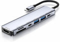 MacBook USB-C Hub 7-in-1 Multiport Adapter with 4K HDMI, 100W PD Charging, USB 3.0 & USB 2.0, SD/TF Card Reader, Aluminum Type-C Dock Compatible with Pro/Air, Chromebook, Dell, HP & USB-C Devices
