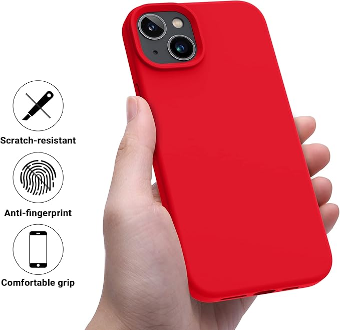 OTOFLY Designed for iPhone 14 Plus Case, Silicone Shockproof Slim Thin Phone Case for iPhone 14 Plus 6.7 inch （Red）