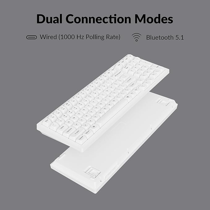Keychron K4 Pro QMK/VIA Bluetooth Wireless Mechanical Keyboard, 96% Layout Custom Programmable Gaming Keyboard with White Backlit, Hot-Swappable K Pro Banana Switch for Mac Windows Linux - White