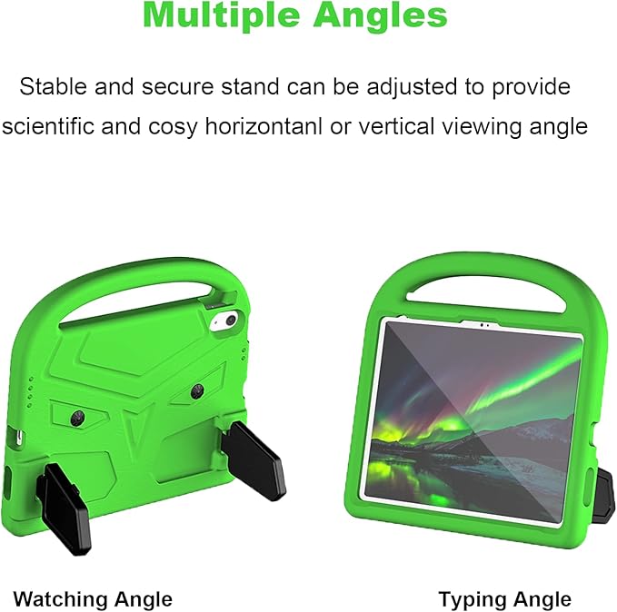 Dteck for iPad 10th Generation Case Kids 10.9 Inch 2022, Durable Lightweight Shockproof Protective Handle Stand EVA Foam Boys Girls Kids Proof Case for iPad 10th Generation 10.9 Inch 2022,Green