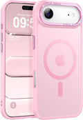 Newfuture Magnetic for iPhone Air Case [Compatible with Magsafe] [Military Grade Drop Protection] Translucent Matte Anti-Scratch Shockproof Protective Phone Cover 6.5 Inch, Chalk Pink