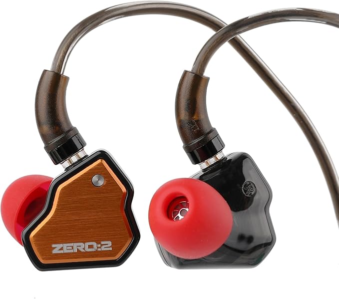 Linsoul 7Hz x Crinacle Zero:2 in Ear Monitor, Updated 10mm Dynamic Driver IEM, Wired Earbuds Earphones, Gaming Earbuds, with OFC IEM Cable for Musician (with MIC, Orange)