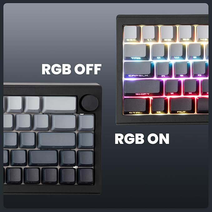 ZORNHER ST68 Ergonomic Split Keyboard,65% Wireless Gaming Keyboard with Knob,65% Black Hot-Swappable Mechanical Keyboards for Win/Mac,Linear Switches,RGB Backlit
