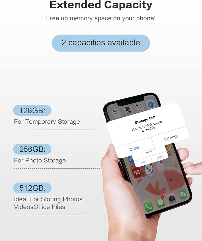 MFi Certified 512GB Flash Drives 3.0 High Speed 3ni1 USB Stick External Storage for iPhone/PC/iPad/Android/More Devices for Photos and Videos Transfer Storage Backup