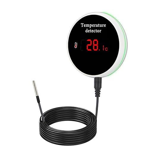 WiFi Refrigerator Thermometer: Digital Fridge Thermometer, LCD Display,App Notification, Remote App Monitor for Pool, Hot Tub, Fish Tank (Temperature)