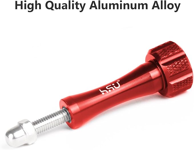 HSU Aluminum Alloy Thumbscrew Set (Extension)+ Wrench for Gopro Hero 13, 12, 11, 10, 9, 8, 7, 6, 5, 4, Compatible with GoPro Media Mod, AKASO Campark and Other Action Cameras (Red)