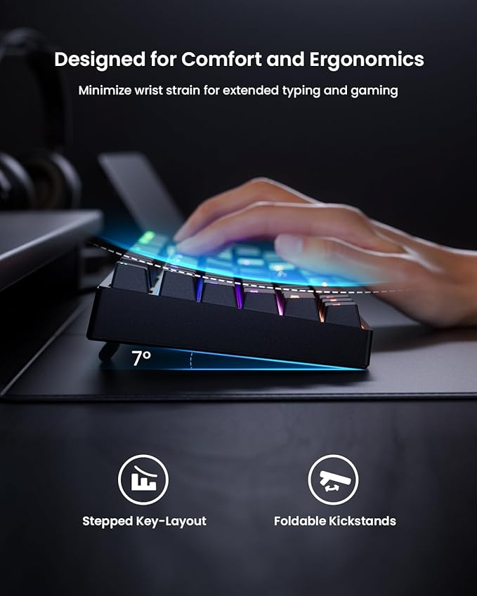 RGB Mechanical Gaming Keyboard Blue Switch, 104 Keys Full-Size Light Up Key-board with 11 Backlit Modes, Anti-Ghosting, Double-Shot ABS Keycaps, USB Wired Computer Key board for Windows PC Gamer