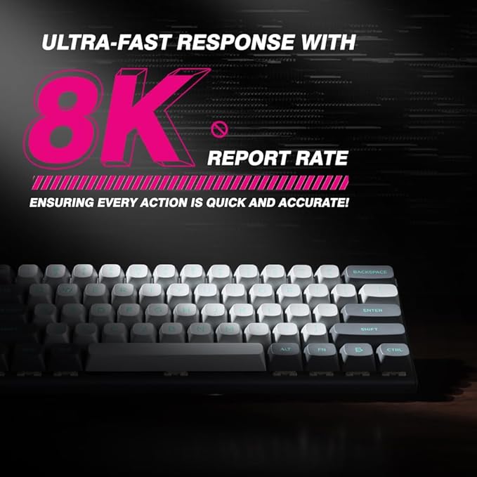 E-YOOSO Hz-61 60% RGB Mechanical Gaming Keyboard Wired, Magnetic Switch, PBT Keycaps, Hot Swappable Mechanical Keyboard Compact Desigh for PC/Mac