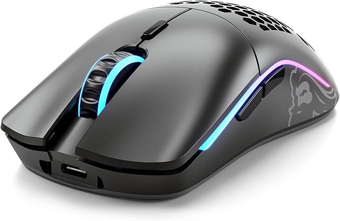 GLORIOUS Model O Wireless Gaming Mouse - Superlight, 69g Honeycomb Design, RGB, Ambidextrous, Lag Free 2.4GHz Wireless, Up to 71 Hours Battery - Matte Black