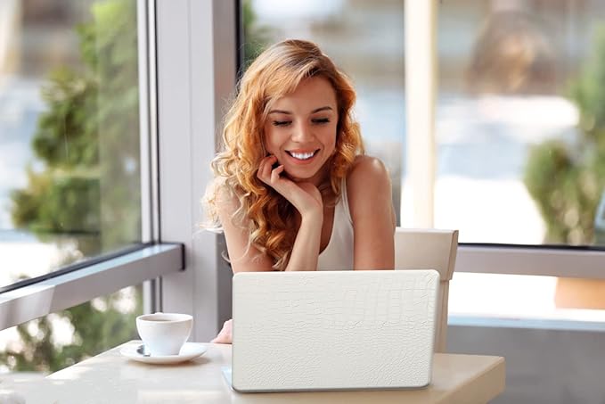 Compatible with Crocodile MacBook Pro 15 inch Case 2019 2018 2017 2016 Release A1990 A1707 with Touch Bar, Crocodile Skin Alligator Skin PU Leather Hard Shell Case & Keyboard Cover, White
