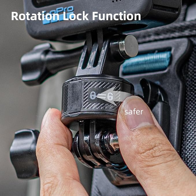 Magnetic Backpack Shoulder Strap Mount, 360° Rotatable Quick Release Backpack Mount, Bag Belt Shoulder Strap Clip Holder Compatible with GoPro Hero 13/12/11/9, DJI Action 6/5 Pro/4/3 and More