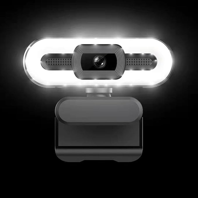 GOWENIC 4K Webcam 3840x2160p USB Camera with Built in Microphone, Super Bright Fill Light, Auto Beauty Feature, USB 2.0 Webcam for Laptop, PC, Monitor