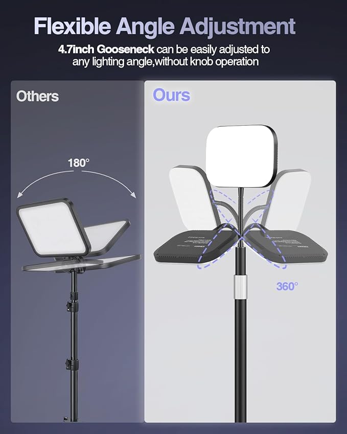 EMART Zoom Meetings Streaming Light for Desk with Flexible Gooseneck, Desktop Video Conferencing Calls Selfie Key Light, Recording Keylight Continuous Output Lighting for Laptop Computer Webcam