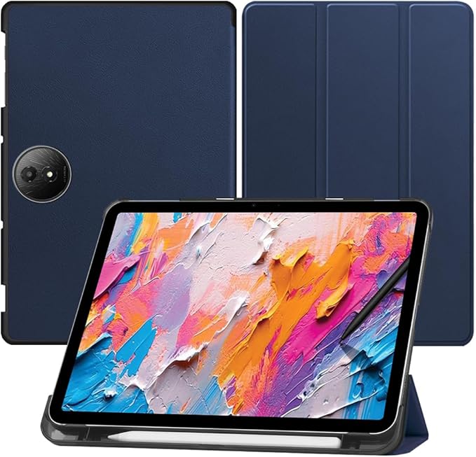 [NSFN] for TCL NXTPaper 11 Plus Tablet Case,TCL Tablet 11.5Inch Case, Ultra Thin, Protective Case, Trifold, Magnetic Closure, Stand, Shockproof, Ultra Lightweight, with Pencil Holder, Sea Blue