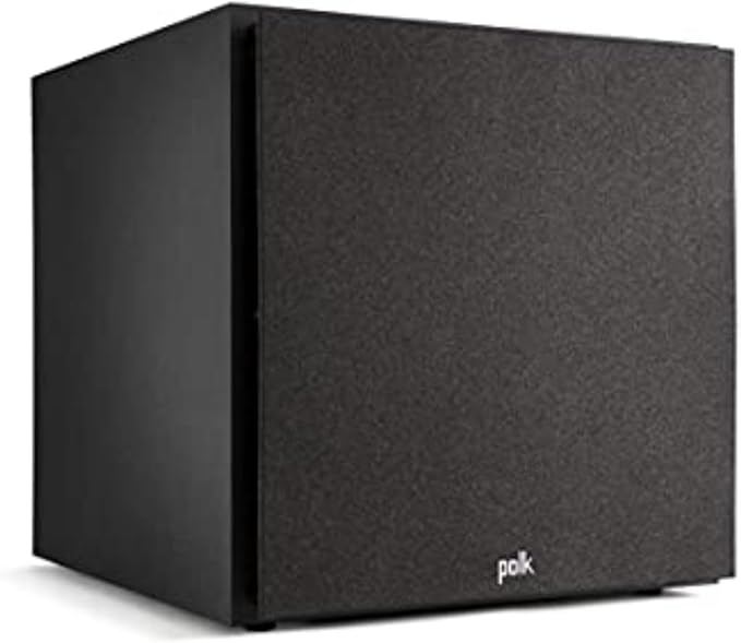 Polk Monitor XT12 Powered Sub - 12" Balanced Woofer & 100W Class A/B Amplifier, Low-Resonance MDF Cabinet & Removable Grille, Dolby Atmos & DTS:X Compatible, Home Theater Subwoofers, Midnight Black