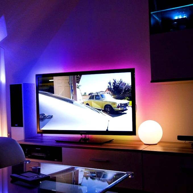 phopollo 5050 LED Strip Lights, 25ft Led Lights for Bedroom with 44 Keys IR Remote Controller and 12V Power Supply