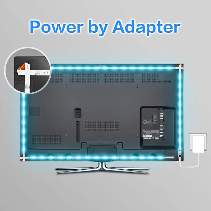 BASON LIGHTING LED TV Backlight,Bason Strip Lights with Remote for 75-82in TV, 4096 DIY Color Changing Lights, SMD 5050 LEDs TV Bias Lighting with Power Supply, Upgraded, Ultra-Long, for TV.