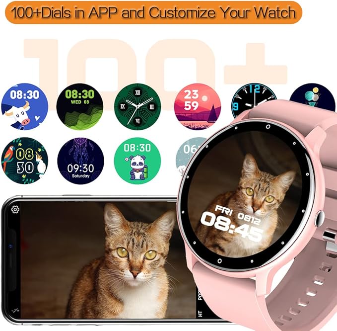 0.3inch Ultra Thin Smart Watch Fitness Tracker Pedometer with Heart Rate, Blood Pressure, Blood Oxygen and Sleep Monitoring Functions, Support Message Push Notification, Multiple OSD Languages
