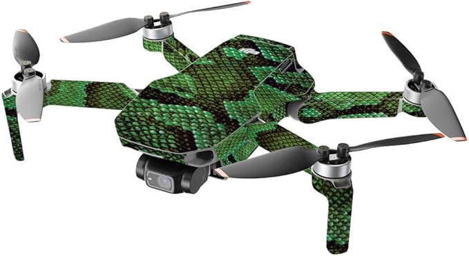 MightySkins Compatible with DJI Mini 2 Portable Drone - Green Serpent | Protective, Durable, and Unique Vinyl Decal wrap Cover | Easy to Apply, Remove, and Change Styles | Made in The USA