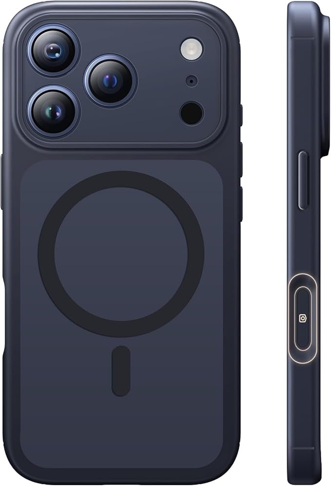 TAURI for iPhone 17 Pro Max Case, Compatible with MagSafe, (Full Camera Protection) Camera Control Cover Solid-Color Matte Magnetic 17 Pro Max Phone Case, Black
