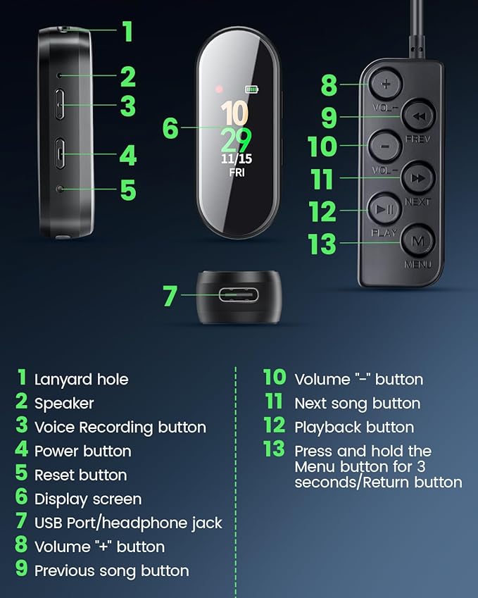 64GB Digital Voice Recorder Professional & Portable, 4-in-1 New Upgraded Noise Reduction Hi-Fi Pure Sound Quality, 3072Kbps Audio Activated Voice Recorder for Your Lectures, Meetings, and Classes