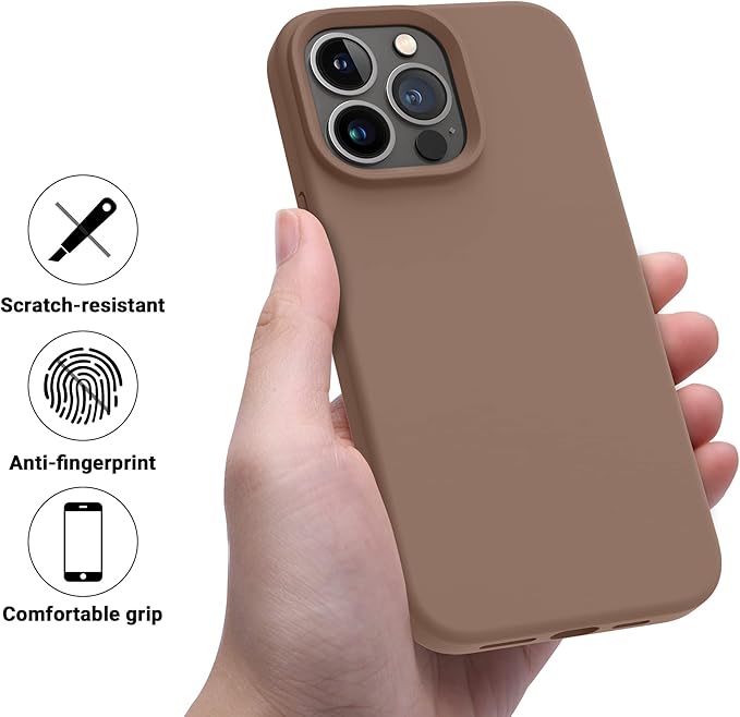 OTOFLY Designed for iPhone 14 Pro Case, Silicone Shockproof Slim Thin Phone Case for iPhone 14 Pro 6.1 inch (Light Brown)