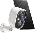 GMK Solar Security Camera Wireless Outdoor, with Solar Panel 2K Color Night Vision Motion Detection 2-Way Talk Battery Powered 3MP WiFi Home Indoor Camera IP65 Weatherproof Cloud/SD Storage