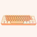 Snpurdiri 60% Wired Gaming Keyboard, RGB Backlit Ultra-Compact Mini Gaming Keyboard for PC/Mac Gamer, Typist, Travel (Cream and Orange)