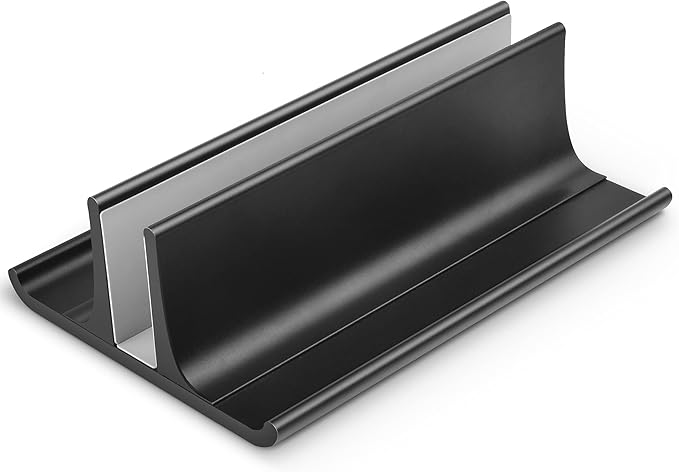 HONKID Vertical Laptop Stand, Aluminum Holder Adjustable Desktop Laptop Dock (up to 17.3 in) Compatible with All/Surface/HP/Dell/Lenovo/Gaming Laptops,Black