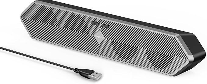 Computer Speakers for Desktop Pc, Wired USB Powered Bluetooth PC Speakers with Stereo Clear Sound, Gaming Speakers Sound Bar for Computer Desktop PC Laptop Monitor, Bluetooth & USB Input Black
