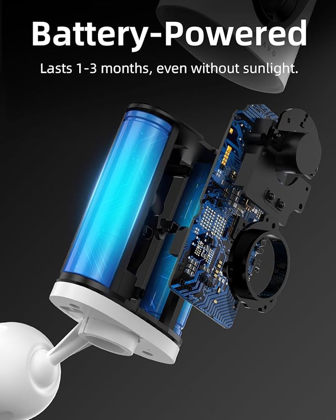 VIRTAVO Wireless Solar Security Camera Outdoor, 2K Starlight Color Night Vision, PIR Motion Detection, Battery Powered, 2-Way Audio, Weatherproof, Cloud/SD Storage, 2.4GHz WiFi, No Monthly Fee