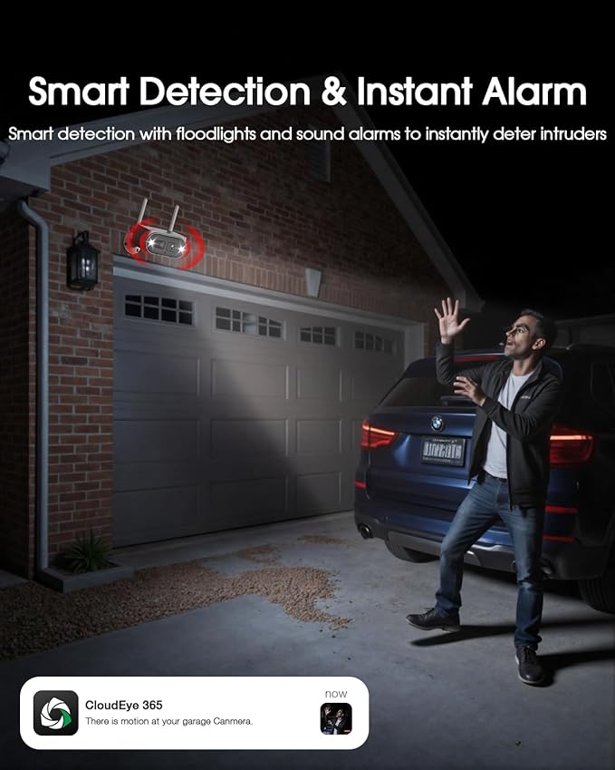 Camcamp Solar Security Camera Wireless Outdoor, 2K Ultra Clear Home Security Camera System, No Subscription, Smart Human Detection, Easy Installation, 5GHz & 2.4GHz WiFi
